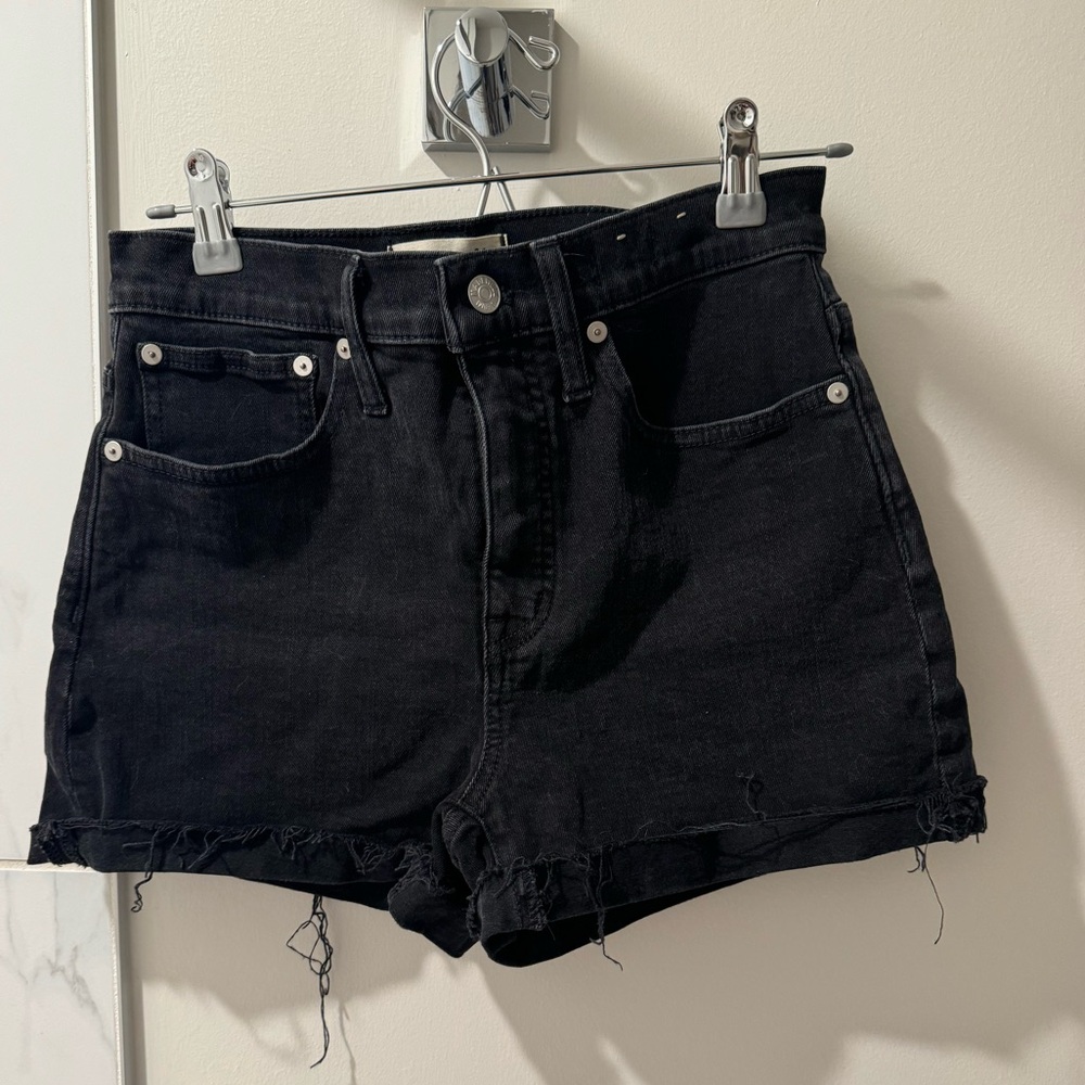 Classic Black Denim Shorts